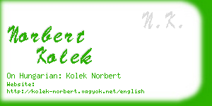 norbert kolek business card